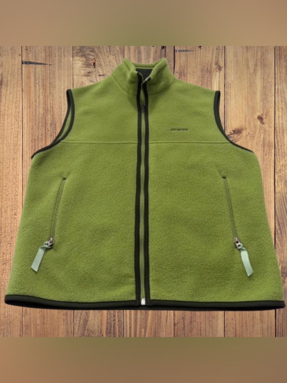 Vintage Patagonia Vest Men L Green Synchilla Fleece Full Zip Jacket Outdoor